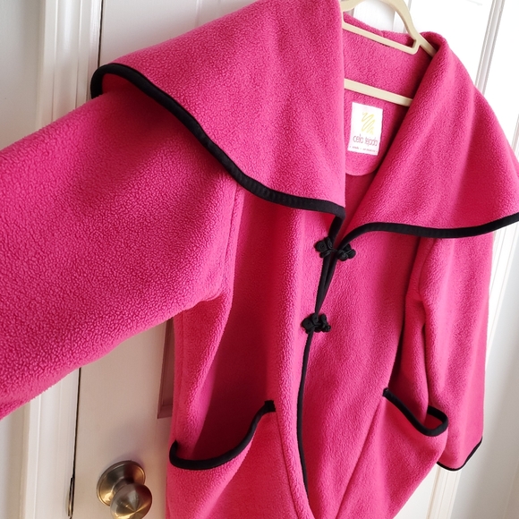 VINTAGE Celia Tejada Pink Fleece Poncho Style Jacket Women's - Picture 12 of 15